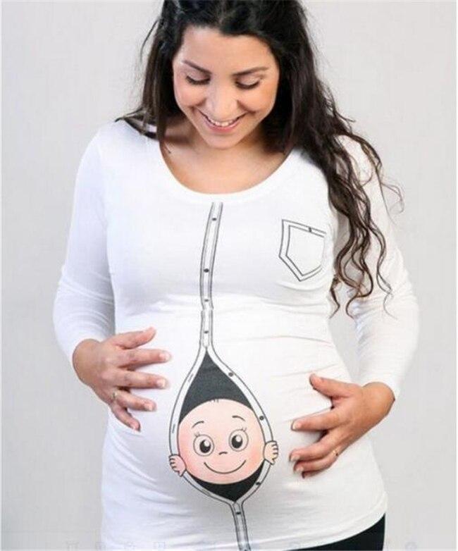 Autumn women maternity t-shirt full sleeve tops pregnancy clothes cartoon casual sweatshirt mother's maternity tops clothes