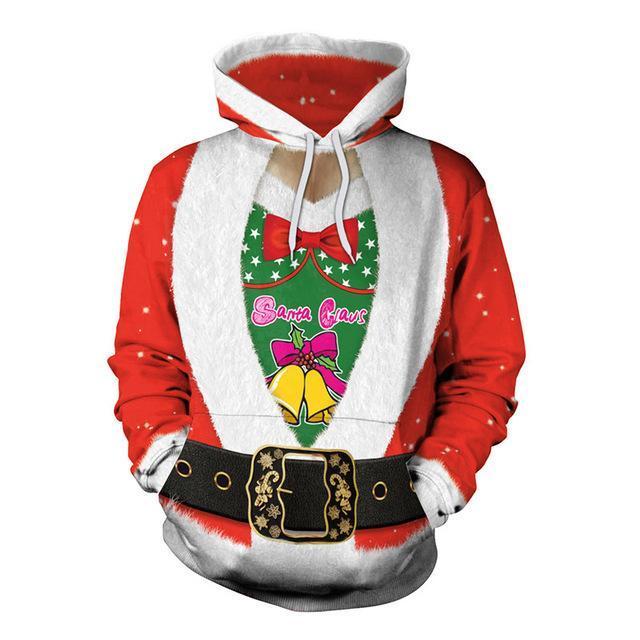 3D Unisex Printing Hooded Christmas Sweater Pullover