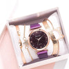 Luxury Magnet Buckle Flower  Ladies Quartz Wrist Watch &  Bracelet Set