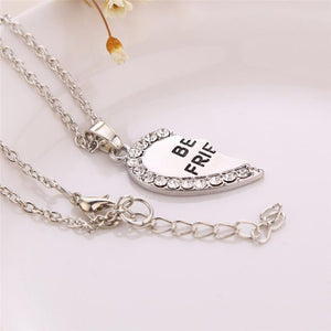 Best Friend Women Crystal Heart Pendant Letter Necklace