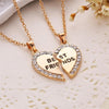 Best Friend Women Crystal Heart Pendant Letter Necklace