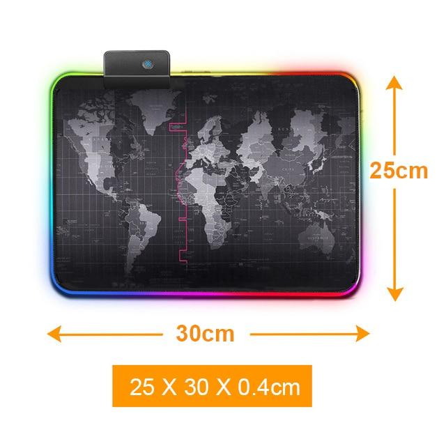 Premium XL Extended LED Mouse Pad - World Map