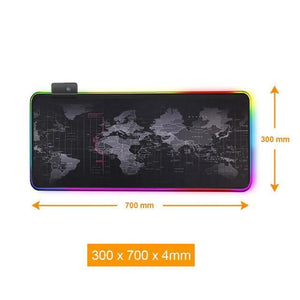 Premium XL Extended LED Mouse Pad - World Map