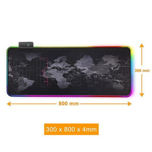 Premium XL Extended LED Mouse Pad - World Map