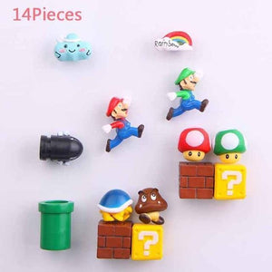 3D Super Mario Resin Fridge Magnets 14PCS