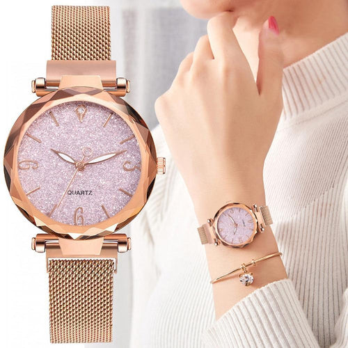 Luxury Magnetic Starry Sky Lady Wrist Watch