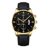 Luxury Mens Alloy Case Leather Watch