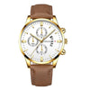 Luxury Mens Alloy Case Leather Watch