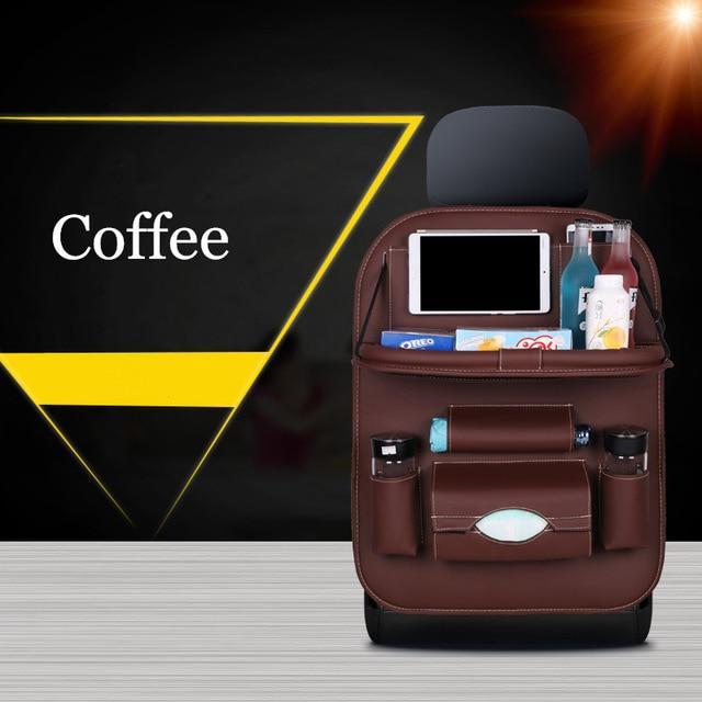 High Quality PU Leather Car Seat Back Organizer