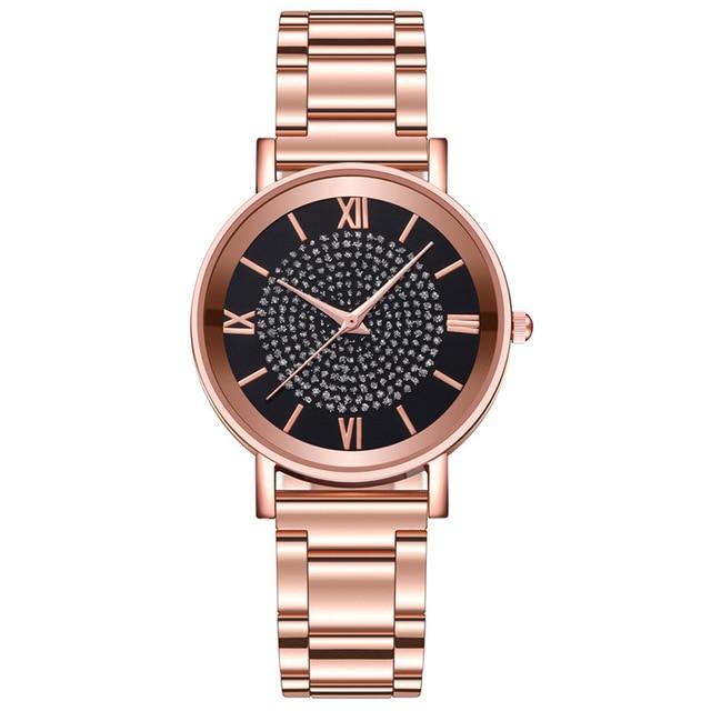 Luxury Diamond Rose Gold Ladies Wrist Watches