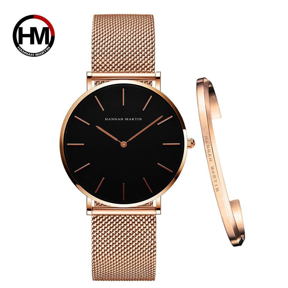 Rose Gold Stainless Steel Mesh Ladies watch relogio feminino