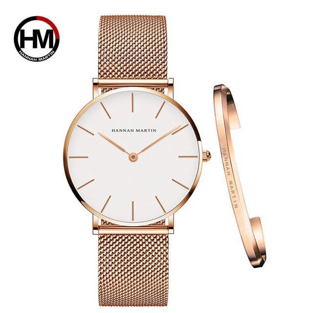 Rose Gold Stainless Steel Mesh Ladies watch relogio feminino