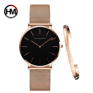 Rose Gold Stainless Steel Mesh Ladies watch relogio feminino