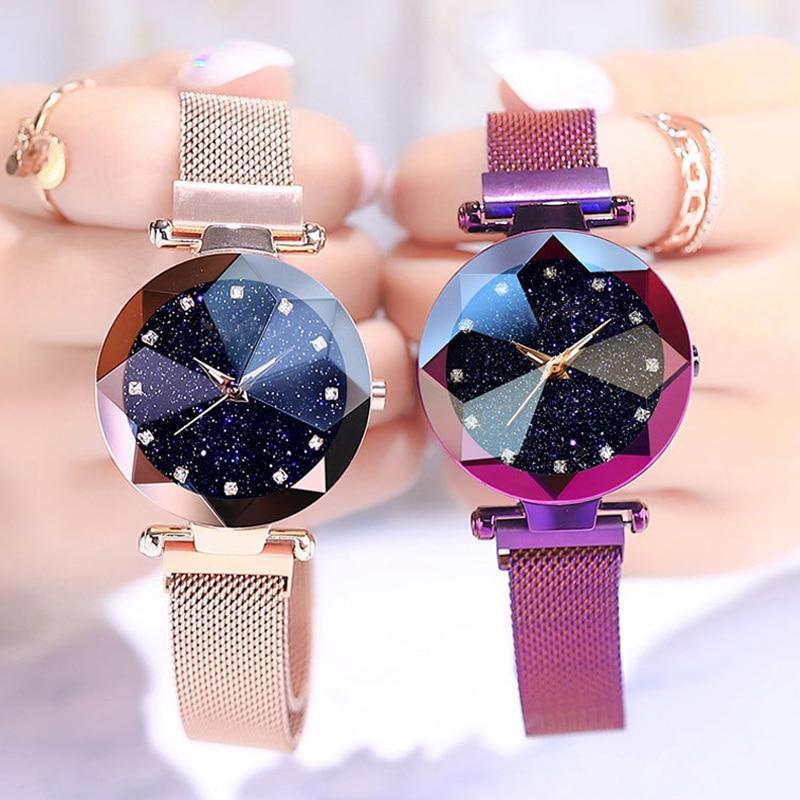 Women Luxury Starry Sky Stainless Steel Bracelet Watches