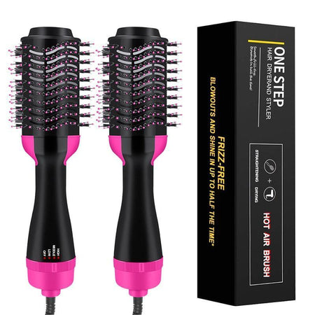 One Step Hair Dryer & Volumizer Salon Hot Air Paddle Styling Brush Negative Ion Generator Hair Straightener Curler