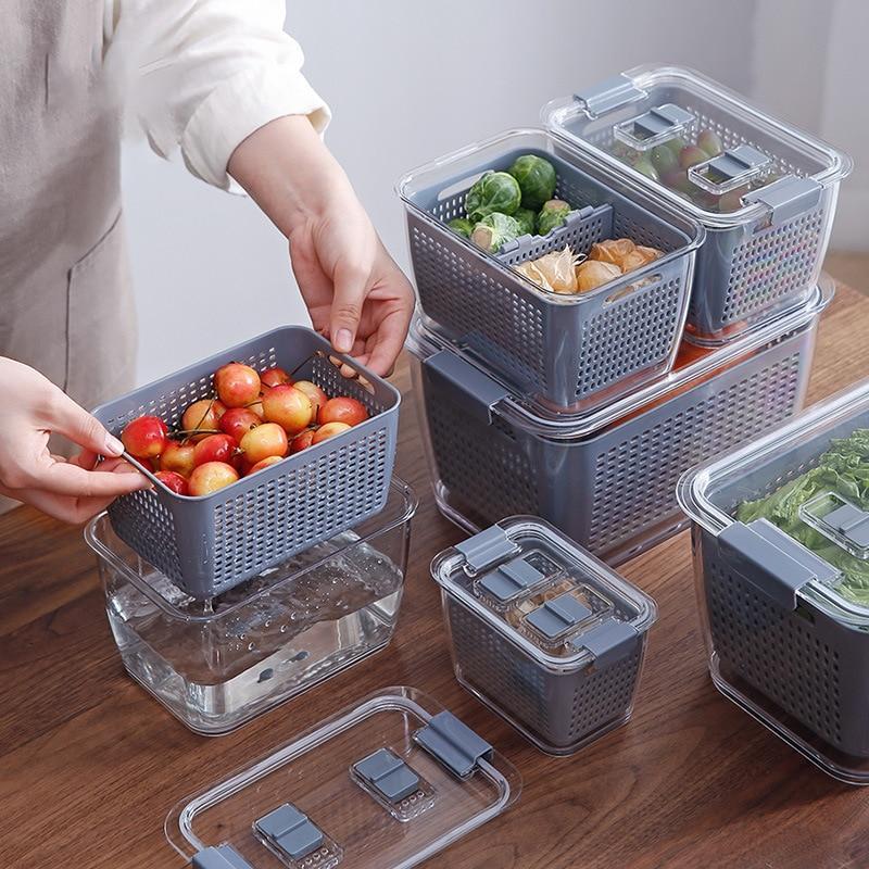 Fresh Produce Vegetable Fruit Storage Containers 3PACKS