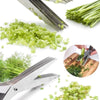 Multifunctional Muti Layers Stainless Steel Knives Multi-Layers KItchen Scissors Scallion Cutter Herb Laver Spices Cook Tool Cut