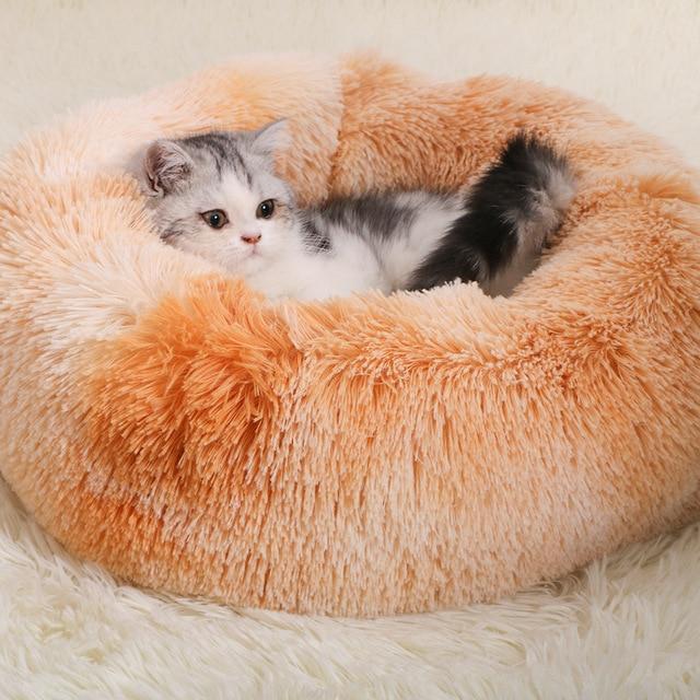 Super Soft Dog Bed Round Washable Long Plush Dog Kennel Cat House Velvet Mats Sofa For Dog Chihuahua Dog Basket Pet Bed #15