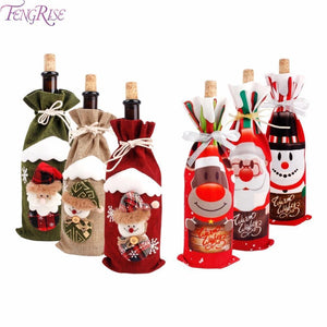 Santa Claus Christmas Wine Bottle Ornaments Gifts, New Year 2021