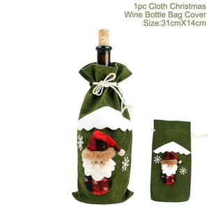 Santa Claus Christmas Wine Bottle Ornaments Gifts, New Year 2021