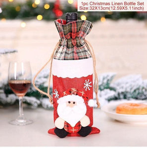 Santa Claus Christmas Wine Bottle Ornaments Gifts, New Year 2021