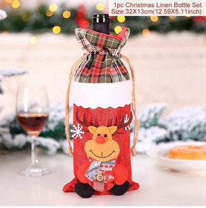 Santa Claus Christmas Wine Bottle Ornaments Gifts, New Year 2021