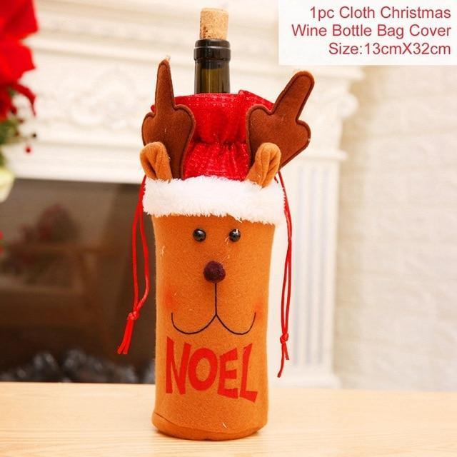 Santa Claus Christmas Wine Bottle Ornaments Gifts, New Year 2021