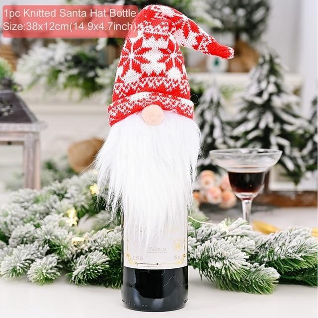 Santa Claus Christmas Wine Bottle Ornaments Gifts, New Year 2021