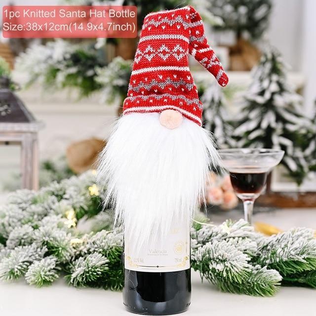 Santa Claus Christmas Wine Bottle Ornaments Gifts, New Year 2021