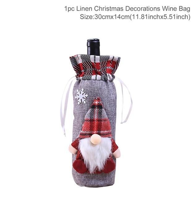 Santa Claus Christmas Wine Bottle Ornaments Gifts, New Year 2021