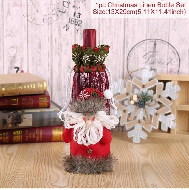 Santa Claus Christmas Wine Bottle Ornaments Gifts, New Year 2021