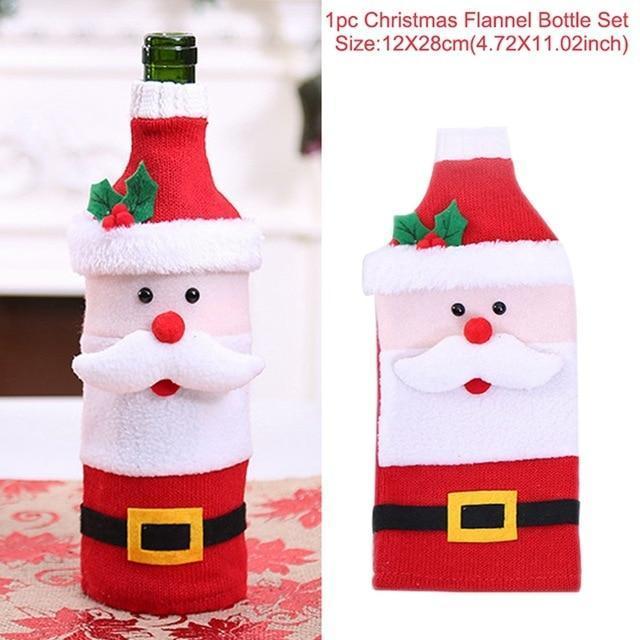 Santa Claus Christmas Wine Bottle Ornaments Gifts, New Year 2021