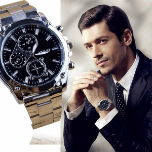 Mens Luxury Chronograph Quartz Wristwatch