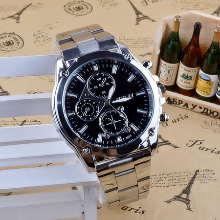 Mens Luxury Chronograph Quartz Wristwatch