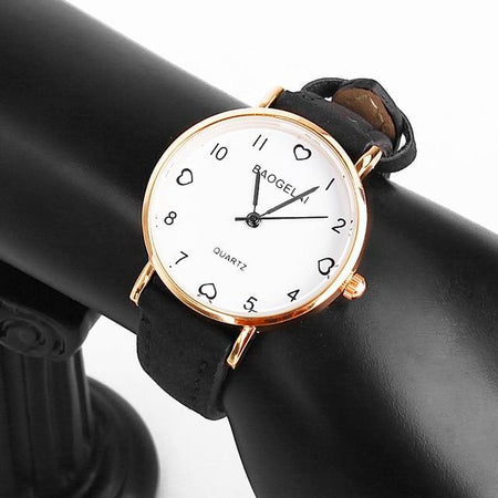 Vintage Small Dial Watch Sweet Leather Strap Wrist Clock