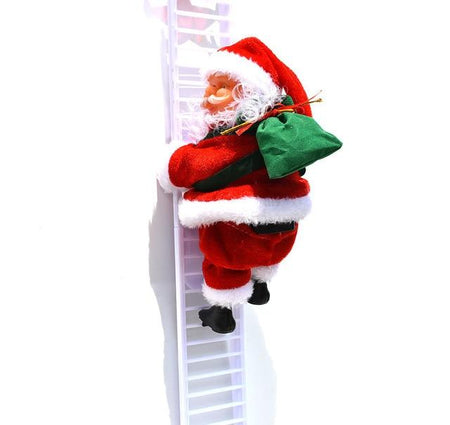 Christmas Electric Santa Claus Climbing Ladder Doll Xmas Decor