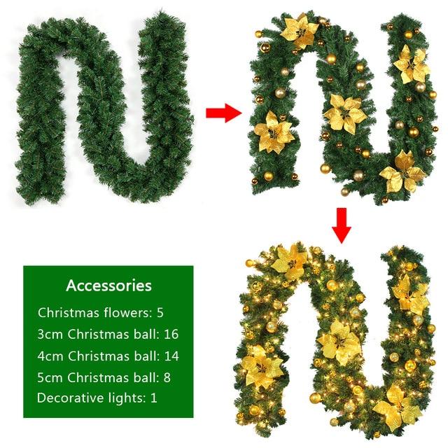 Christmas Garland Wreath Artificial Rattan Garland Christmas